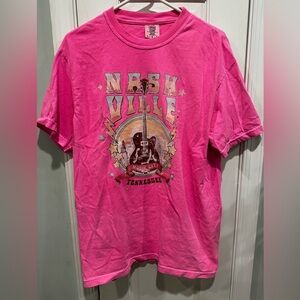 Nashville Comfort Colors Bright Pink Tee